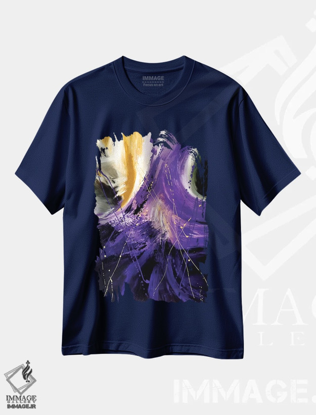 تیشرت سرمه ای طرح دار مرز نهایی اثر جولی احمد