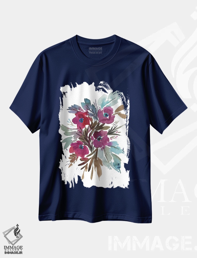 تیشرت سرمه ای طرح دار صبح سرد اثر گوشیا گرگورچیک