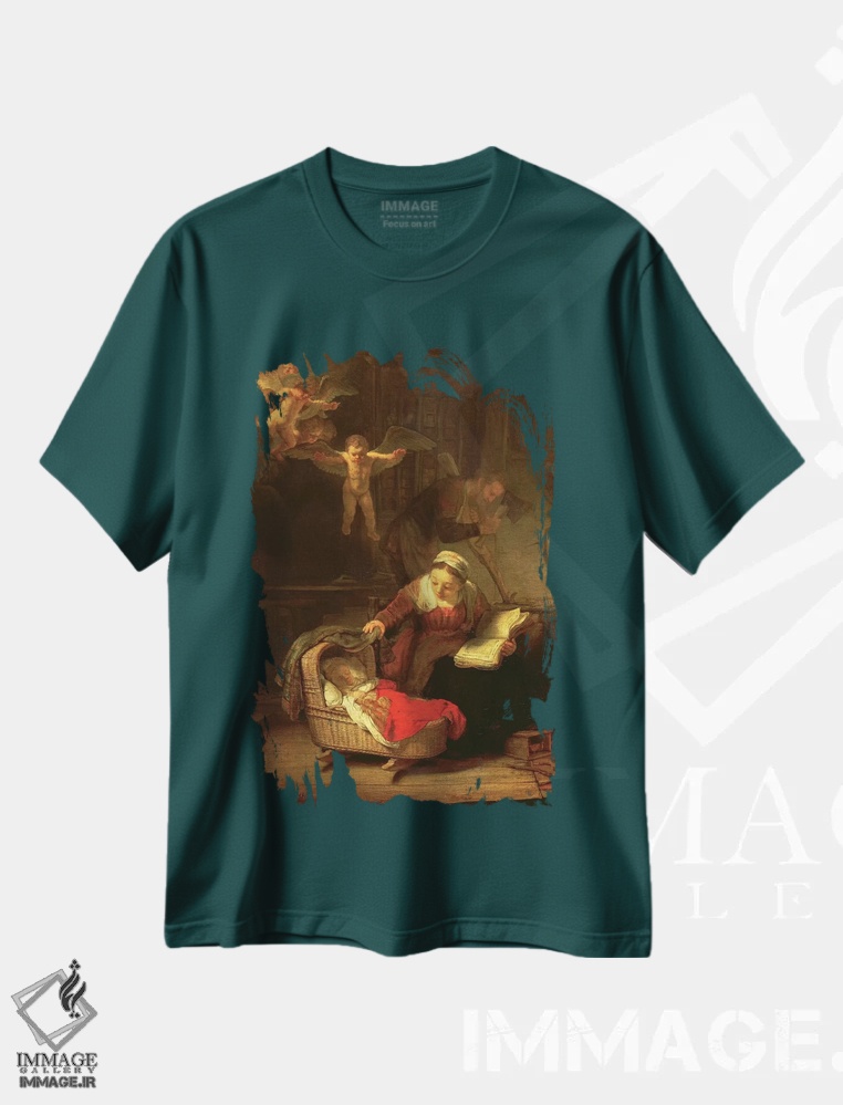 تیشرت سبز طرح دار c.1645,خانواده مقدس، حدود ۱۶۴۵ اثر رمبرانت فان رَین