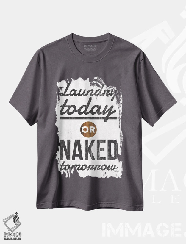 تیشرت طوسی طرح طنز ,رختشویی امروز اثر مارلا ری