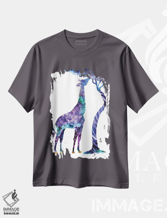 تیشرت طوسی طرح دار حیوانات آسمانی ۱۰ اثر آرولین ویدرهولد
