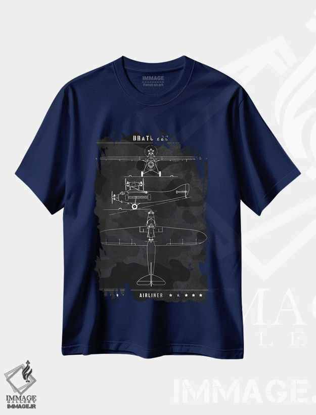 تیشرت سرمه ای طرح دار براتو اثر جوزف فرناندو