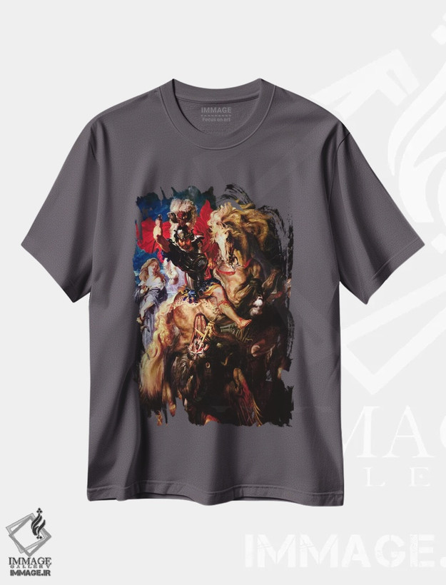 تیشرت طوسی طرح دار سن ژرژ و اژدها اثر پیتر پل روبنس