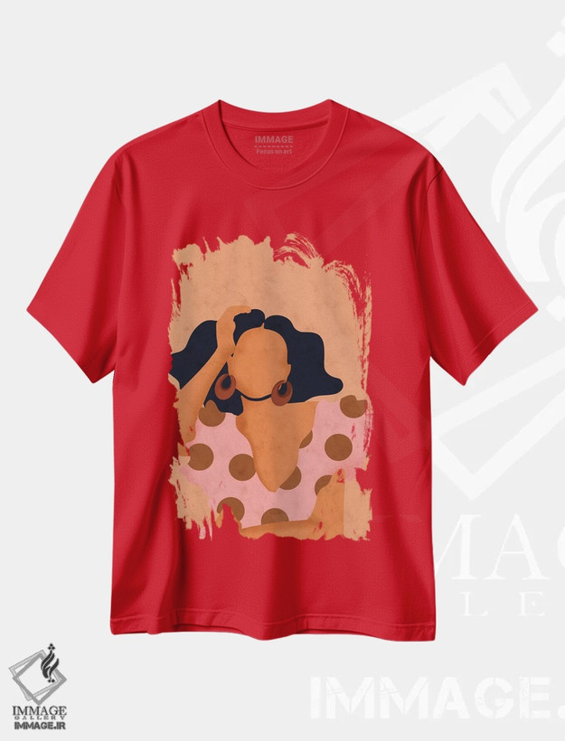 تیشرت قرمز طرح دار لوئیزا اثر رینا نوریگا