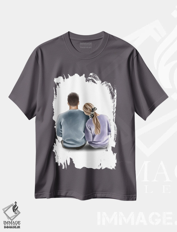 تیشرت طوسی طرح دار برای همیشه با هم اثر الزا فوچه