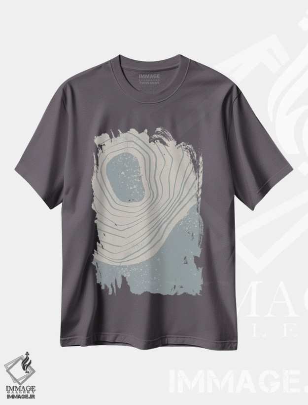 تیشرت طوسی طرح دار حلقه سنگی II اثر جیکوب گرین