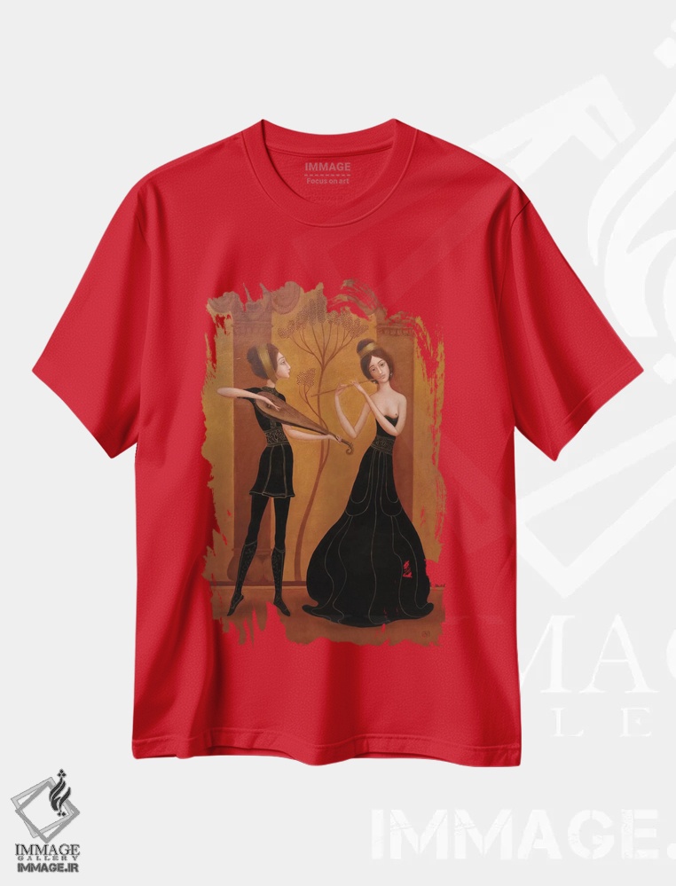 تیشرت قرمز طرح دار ملودی جاودانه اثر ادوارد زنتسیک