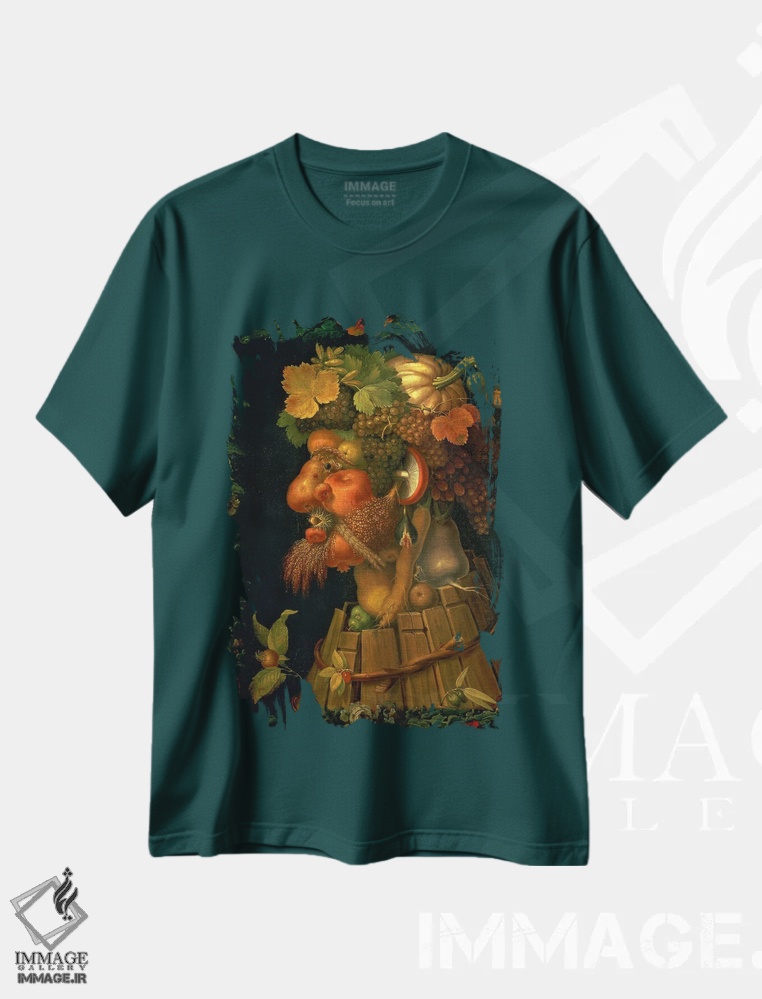 تیشرت سبز طرح دار From A Series Depicting The Four Seasons, 1573,پاییز، از مجموعه چهار فصل، ۱۵۷۳ اثر جوزپه آرچیمبولدو
