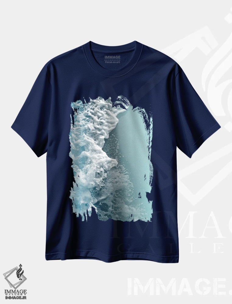 تیشرت سرمه ای طرح دار زیبایی اقیانوس II اثر هنر آنیتا و بلا