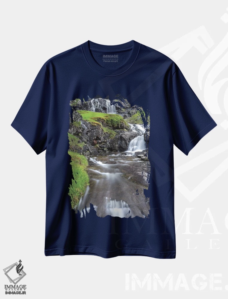 تیشرت سرمه ای طرح منظره ,Faroe Islands,دره ساکسون، جزایر فارو، دانمارک اثر مارتین زویک