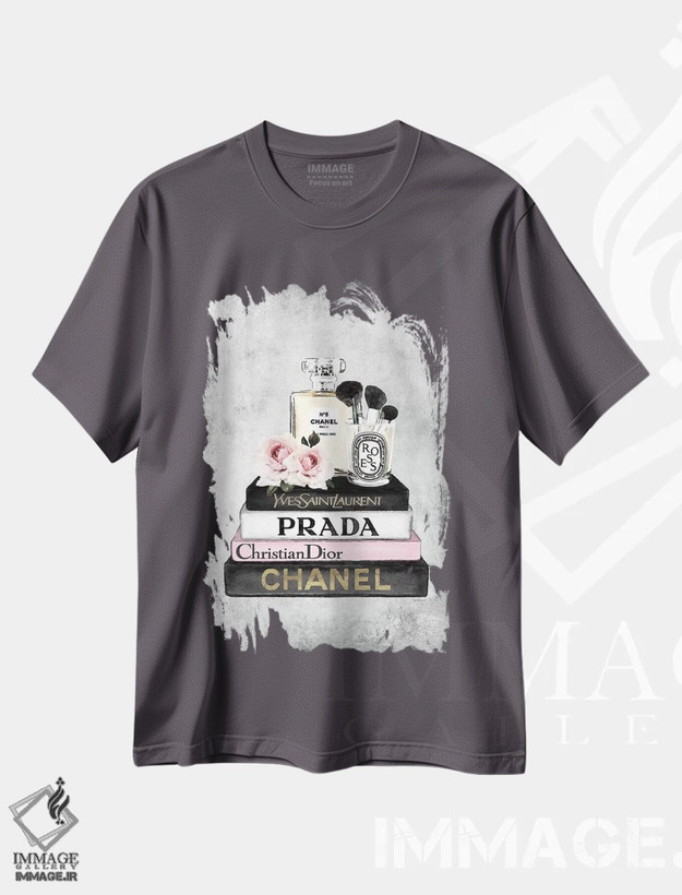تیشرت طوسی طرح دار Pink, Makeup Set, Grey Grunge,کتاب های مد صورتی، ست آرایش و خاکستری گرنج اثر آماندا گرینوود