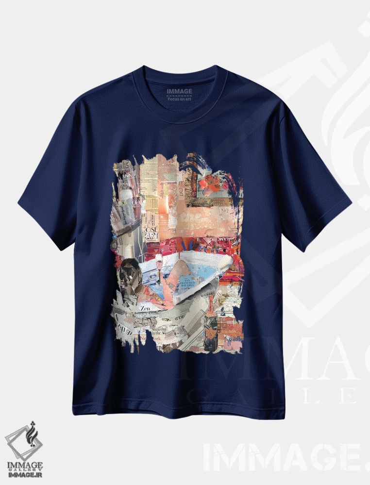 تیشرت سرمه ای طرح دار این موقعیت شامپاین می طلبد اثر جیمی پاولیچ-واکر