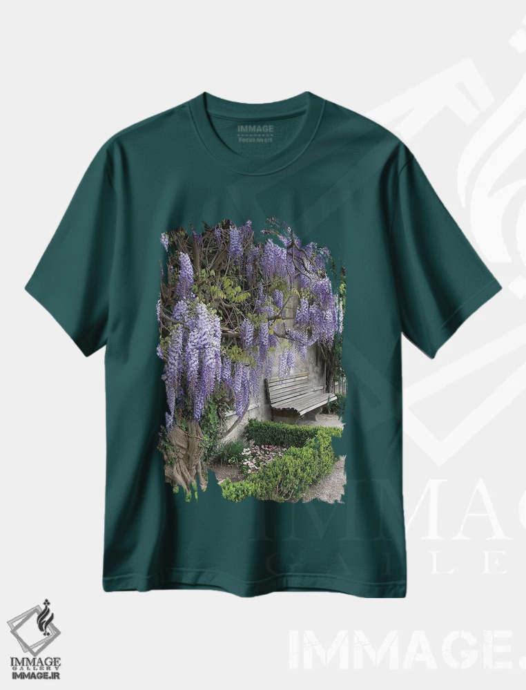 تیشرت سبز طرح دار Austria, Salzburg Stadt, Salzburg, Wisteria In Mirabell Garden,اروپا، اتریش، شهر زالتسبورگ، زالتسبورگ، ویستریا در باغ میرابل اثر لیزا اس. انگلبریخت