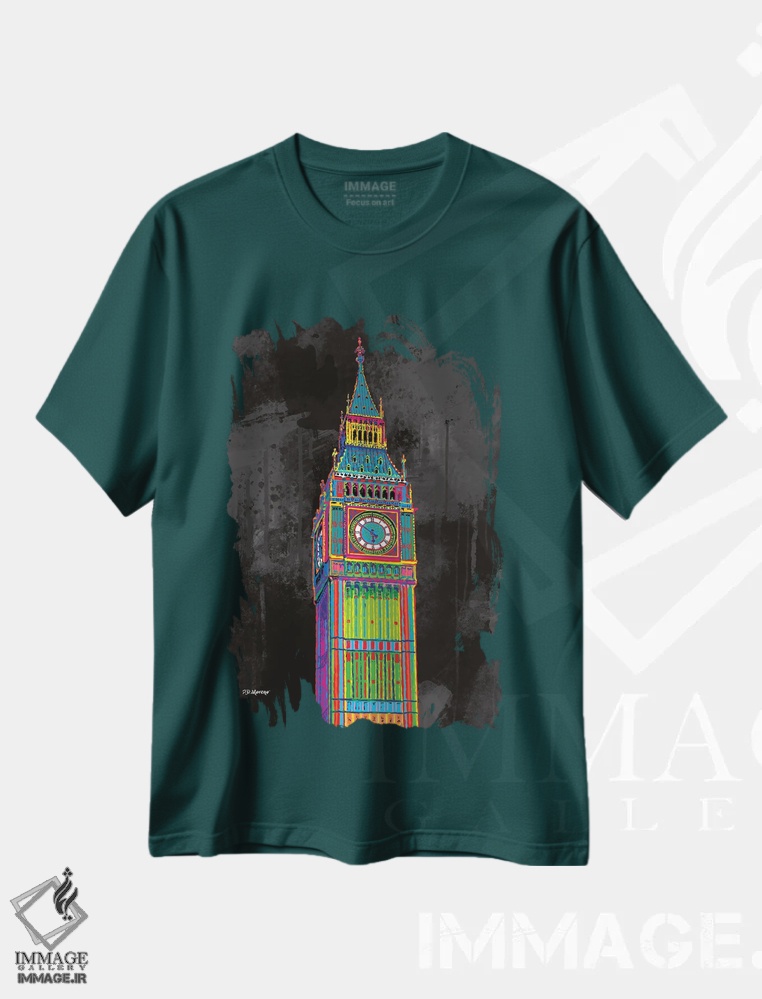تیشرت سبز طرح دار بیگ بن اثر پی.دی. مورنو