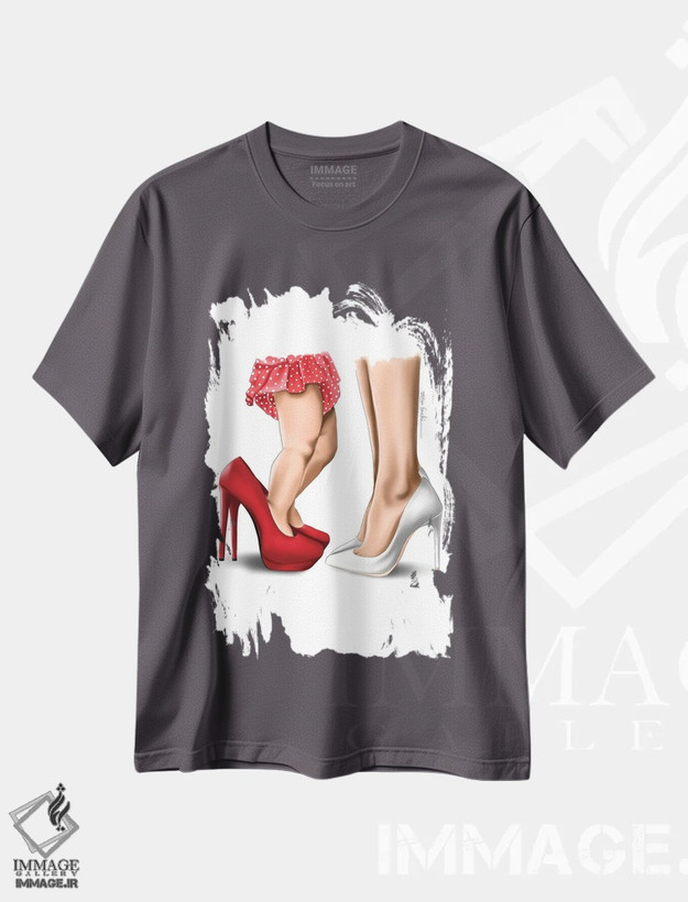 تیشرت طوسی طرح دار مامان و من اثر الزا فوچه