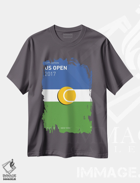 تیشرت طوسی طرح دار پوستر مینیمال اوپن آمریکا اثر چانکونگ