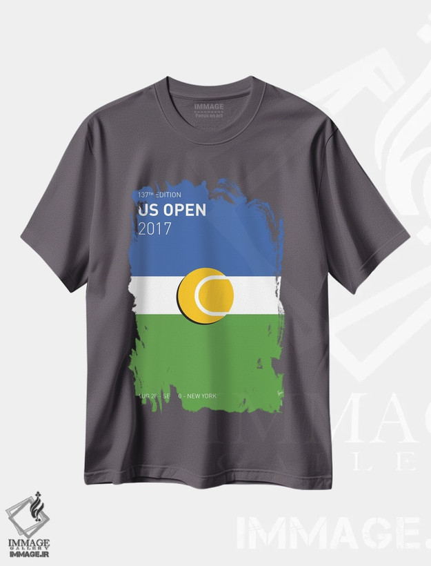 تیشرت طوسی طرح دار پوستر مینیمال اوپن آمریکا اثر چانکونگ