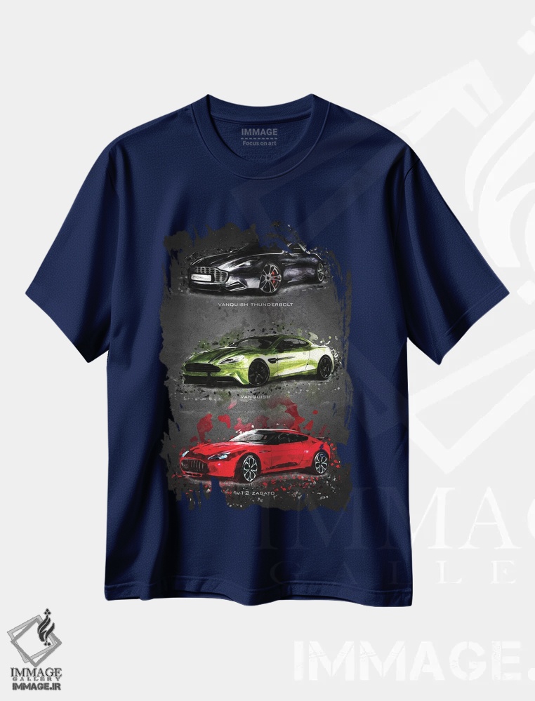 تیشرت سرمه ای طرح دار آستون مارتین اثر گب فرناندو