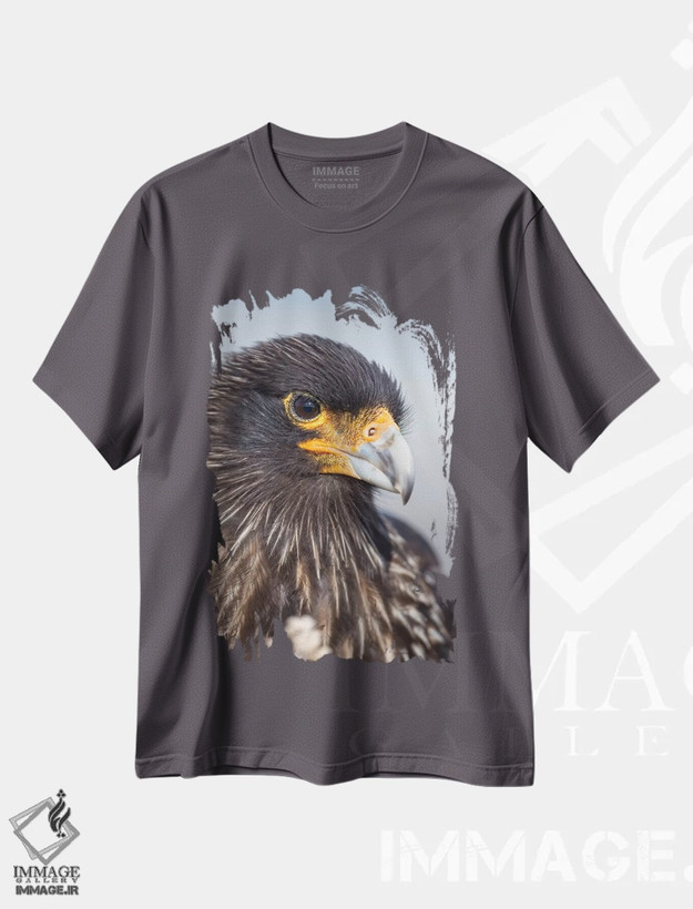 تیشرت طوسی طرح طبیعت ,Protected, Endemic To The Falkland Islands.,کاراکارا خط دار بالغ، حفاظت شده، بومی جزایر فالکلند اثر مارتین زویک