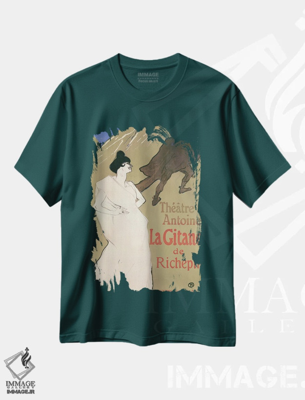 تیشرت سبز طرح دار Richepin'S The Gitane , 1900,تئاتر آنتوان، نمایش "ژیپسی" اثر ریشپن، ۱۹۰۰ اثر آنری دو تولوز-لوترک