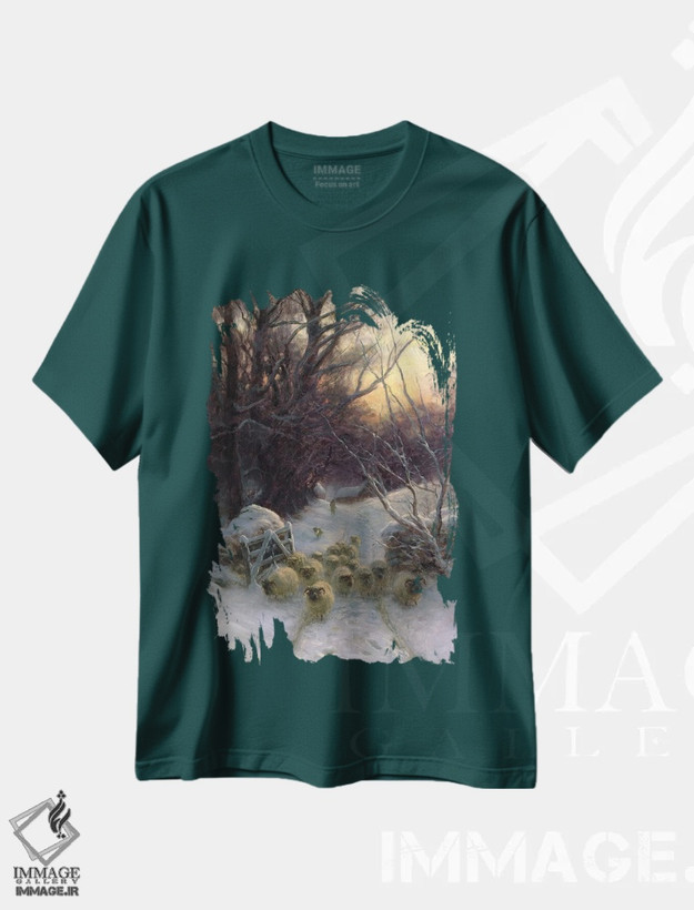 تیشرت سبز طرح دار خورشید برای روز زمستانی غروب کرده بود اثر جوزف فارکوارسون