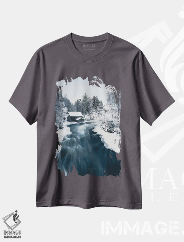 تیشرت طوسی طرح دار آسیاب در کوسامو، فنلاند اثر استفن فوس بک