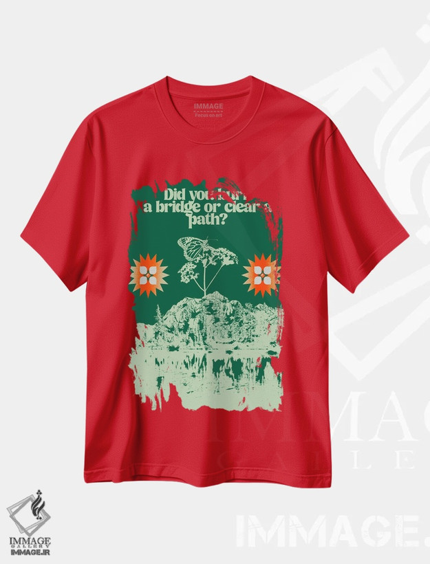تیشرت قرمز طرح دار راهی روشن اثر بست ورلد اثر سیرا کیلن