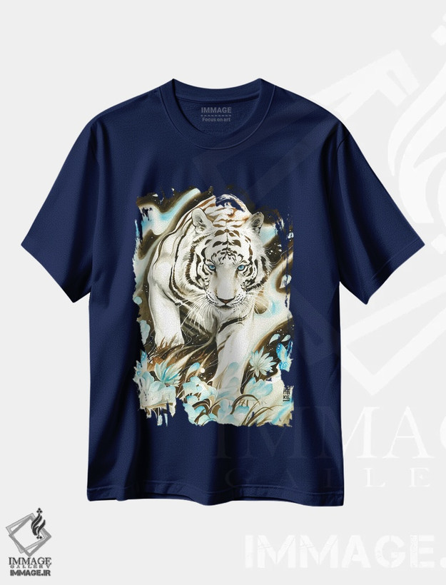 تیشرت سرمه ای طرح دار روح سفید اثر جونگکی