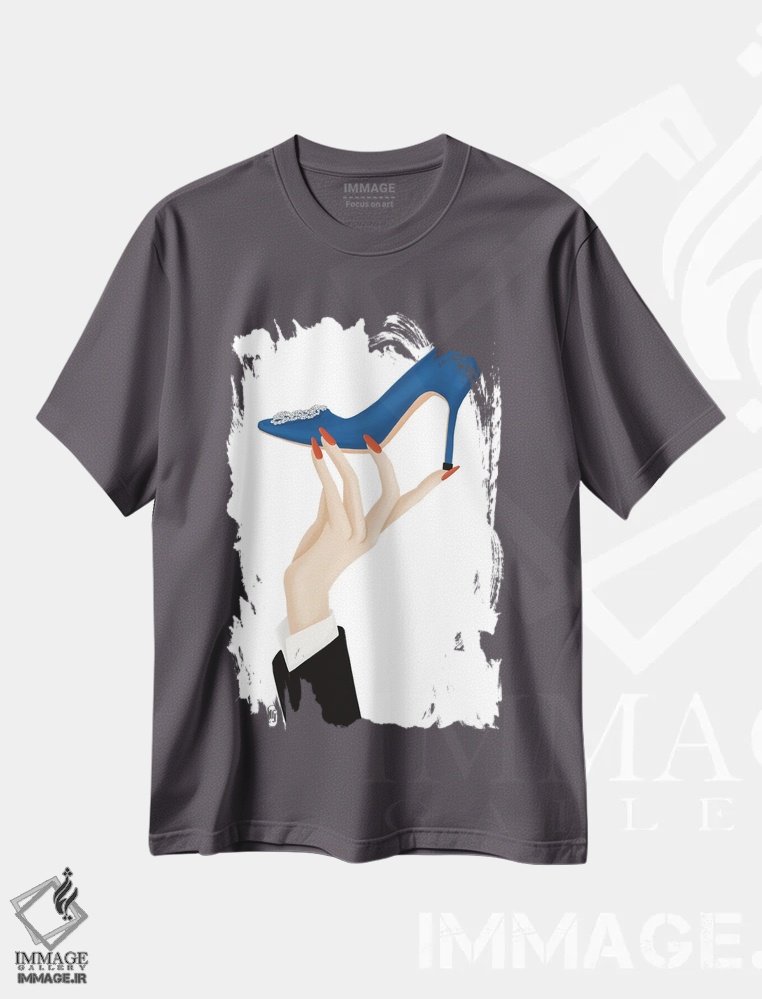 تیشرت طوسی طرح دار مانولو اثر لا فَم ژوژو