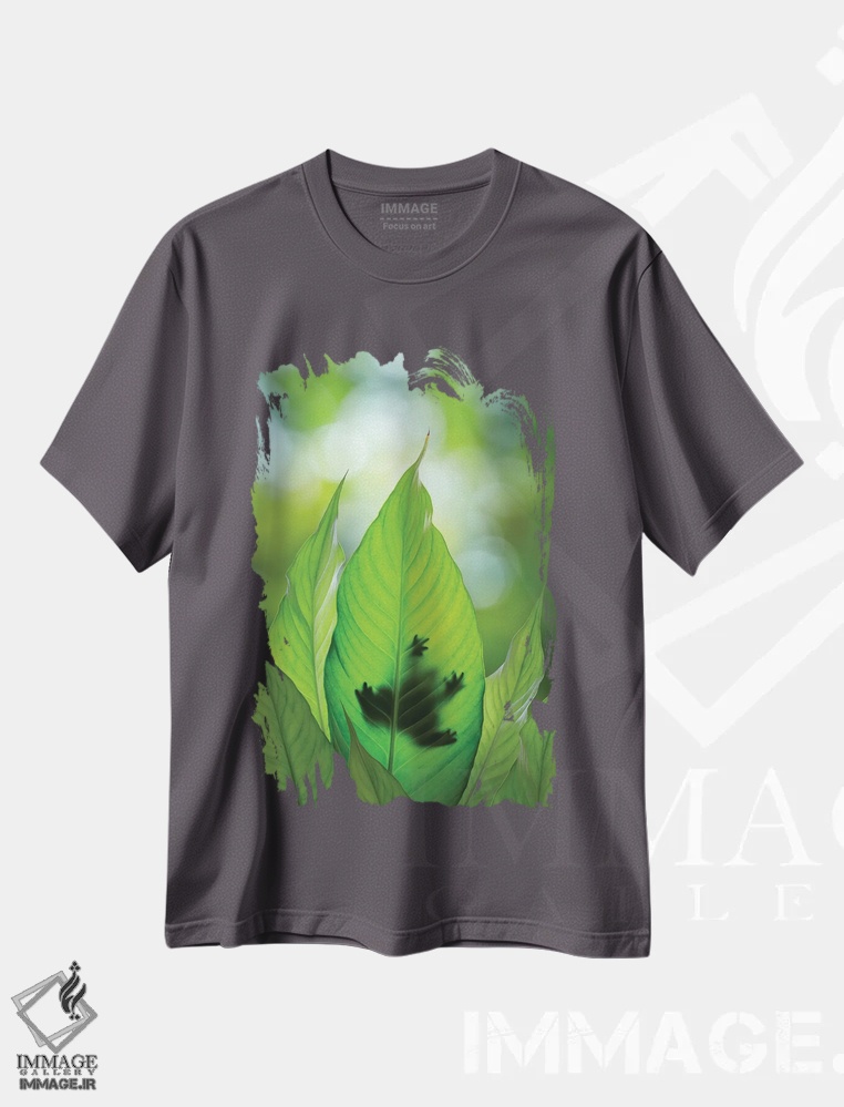 تیشرت طوسی طرح دار Washington State, Seabeck. Composite Of Frog On Leaf.,ترکیبی از قورباغه روی برگ اثر جینز گالری