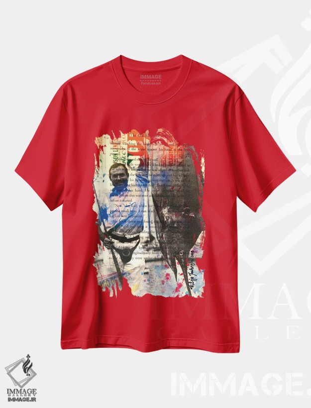 تیشرت قرمز طرح دار ارنست همینگوی اثر فیلیپو ایمبریگی