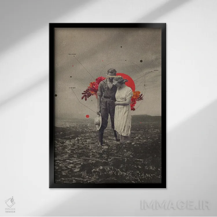 تابلو دکوراتیو "کنارم" اثر فرانک موس - نمای قابدار مشکی