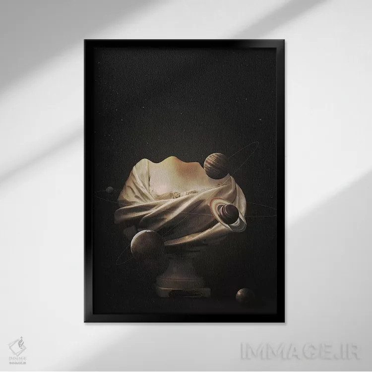 تابلو دکوراتیو "مرمر" اثر فرن رودریگز - نمای قابدار مشکی