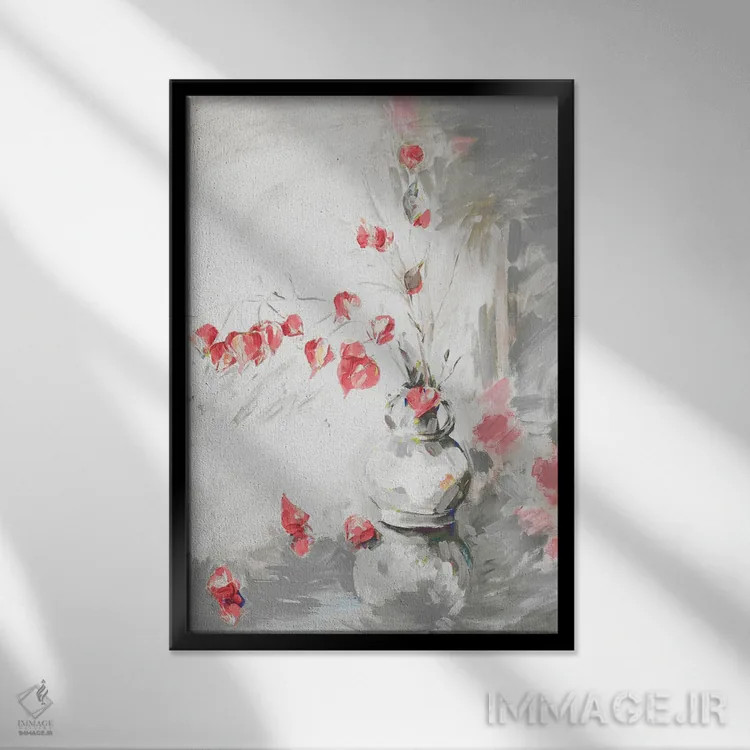 تابلو دکوراتیو رزهای قرمز ۱ اثر هدر ای. فرنچ-روسیه - نمای قابدار مشکی