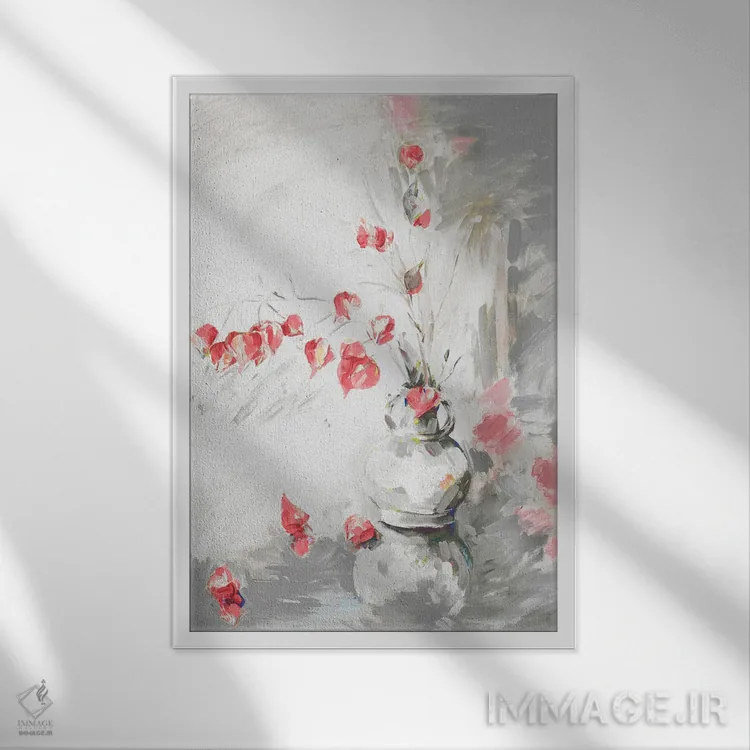 تابلو دکوراتیو رزهای قرمز ۱ اثر هدر ای. فرنچ-روسیه - نمای قابدار سفید