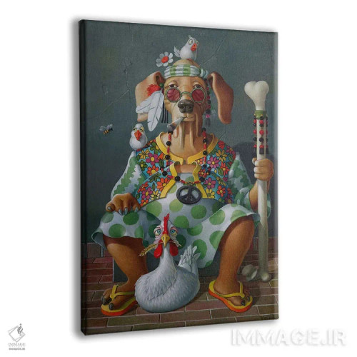 تابلو دکوراتیو سگ هیپی اثر فرانک وارمدام - نمای پرسپکتیو محصول