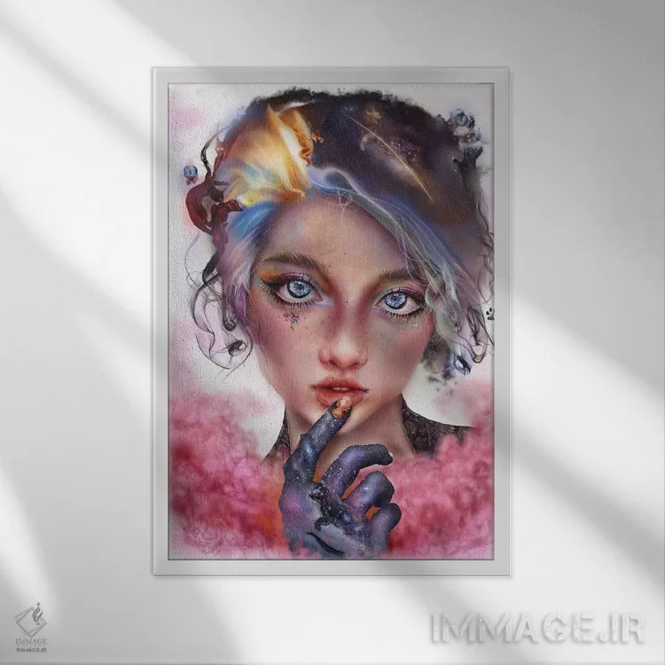 تابلو دکوراتیو آیامیکس اثر فیبل - نمای قابدار سفید