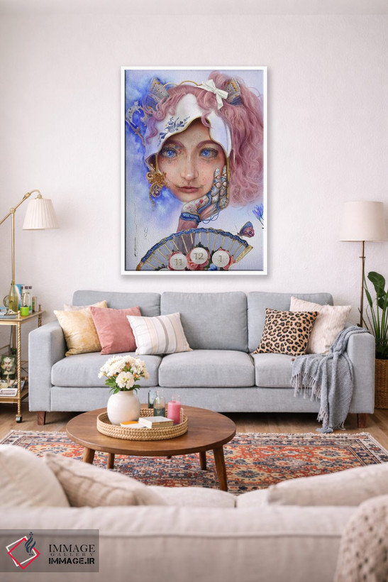 تابلو دکوراتیو چینی آبی اثر فیبل - D1W