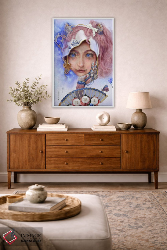 تابلو دکوراتیو چینی آبی اثر فیبل - D3W