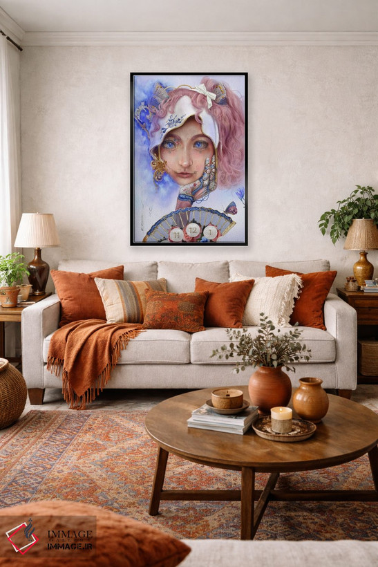 تابلو دکوراتیو چینی آبی اثر فیبل - D5B