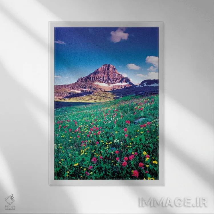 تابلو دکوراتیو کوه رینولدز، رشته کوه لوییس، کوه های راکی، پارک ملی یخچال… اثر گارث مک کورمک - نمای قابدار سفید