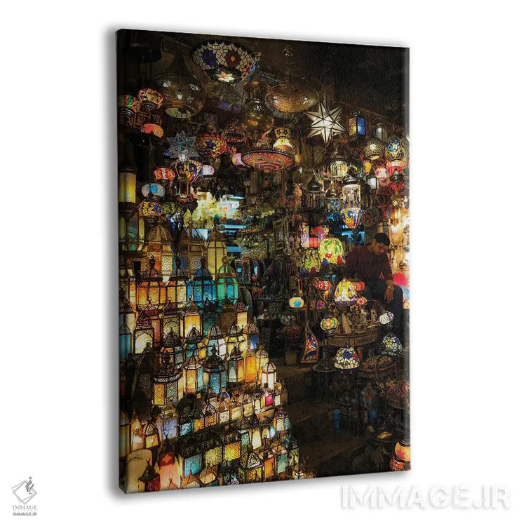 تابلو دکوراتیو بازار شب اثر گیلیارد برسسان - نمای پرسپکتیو محصول