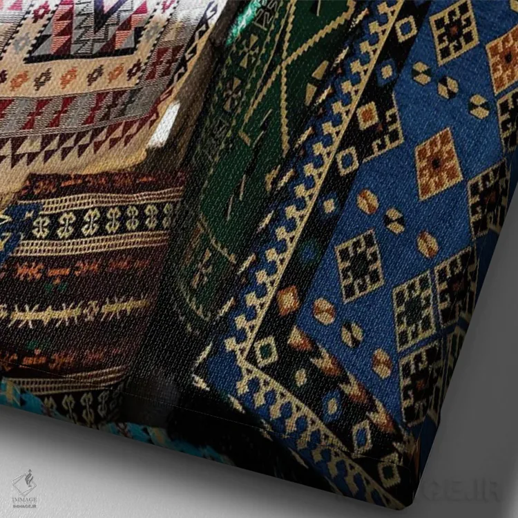 تابلو دکوراتیو گلیم اثر گیلیارد برسسان - نمای نزدیک بافت بوم