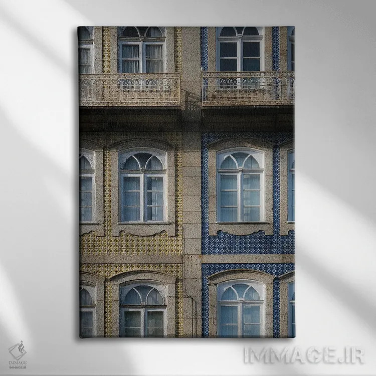 تابلو دکوراتیو زرد و آبی اثر گیلیارد برسسان - نمای روبهرو روی دیوار