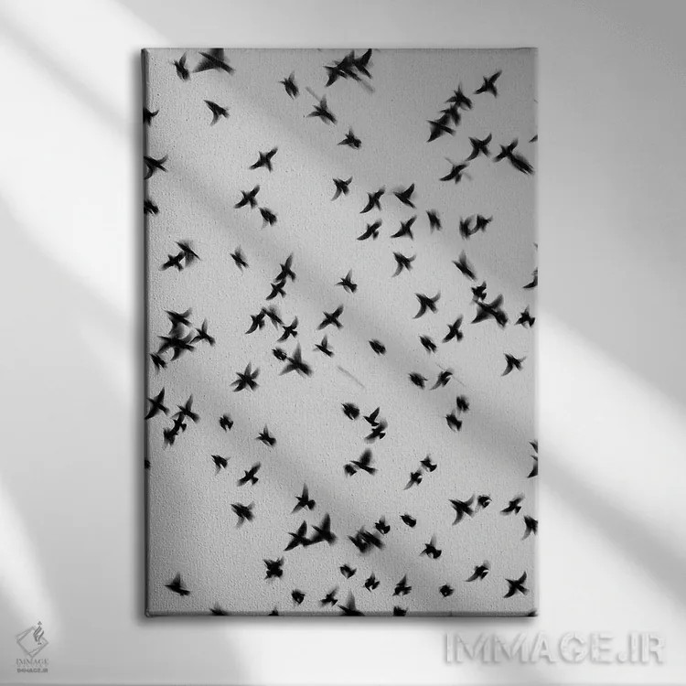 تابلو دکوراتیو پرستوها اثر گیلیارد برسسان - نمای روبهرو روی دیوار