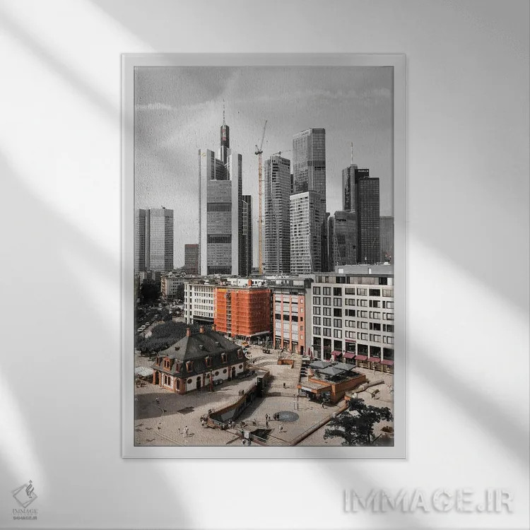 تابلو دکوراتیو فرانکفورت آم ماین اثر گیلیارد برسسان - نمای قابدار سفید