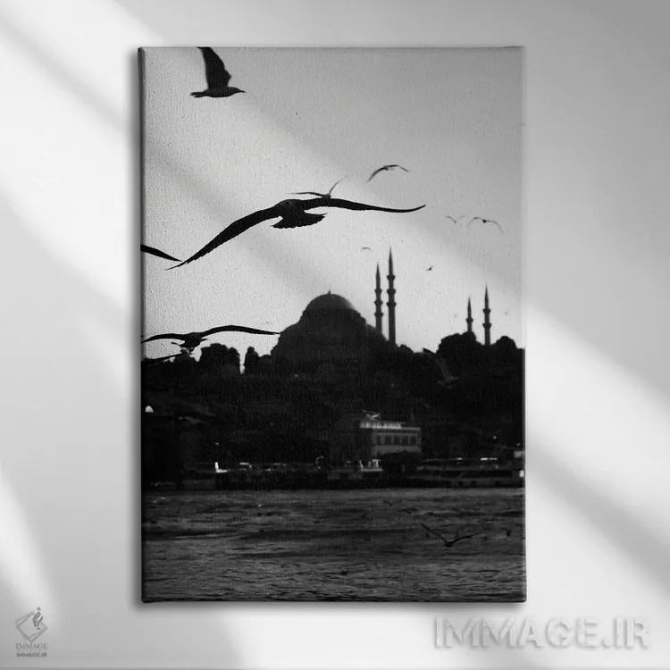 تابلو دکوراتیو نمای شهر در حرکت اثر گیلیارد برسسان - نمای روبهرو روی دیوار