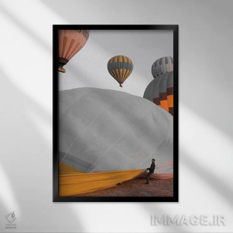 تابلو دکوراتیو رویای هوای داغ اثر گیلیارد برسسان - نمای قابدار مشکی