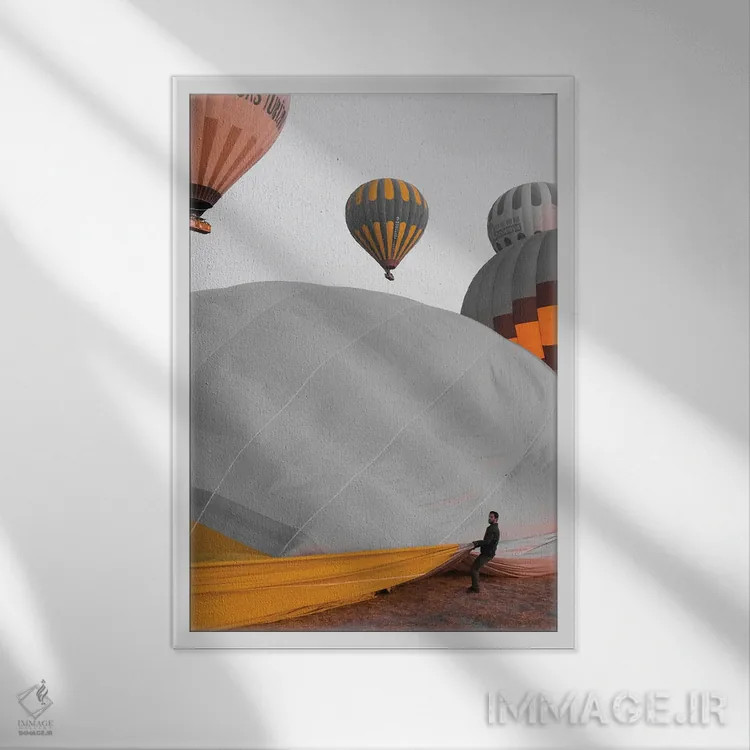 تابلو دکوراتیو رویای هوای داغ اثر گیلیارد برسسان - نمای قابدار سفید