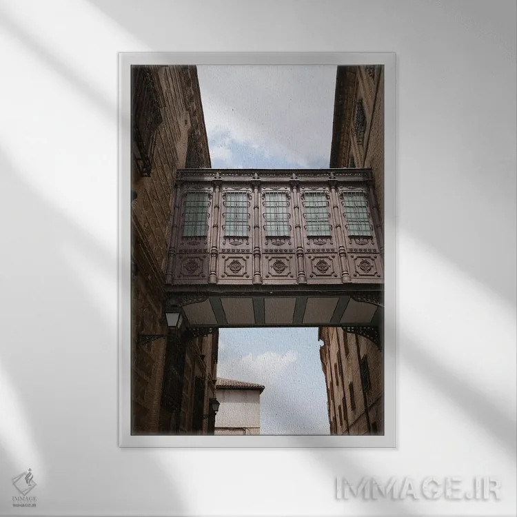 تابلو دکوراتیو پل ساختمان ها اثر گیلیارد برسسان - نمای قابدار سفید